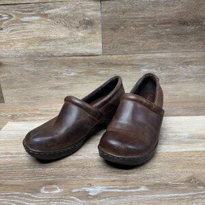 B.O.C. Nadiyya Brown Leather Slip on Clog Women's Size 9.5